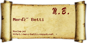Merő Betti névjegykártya